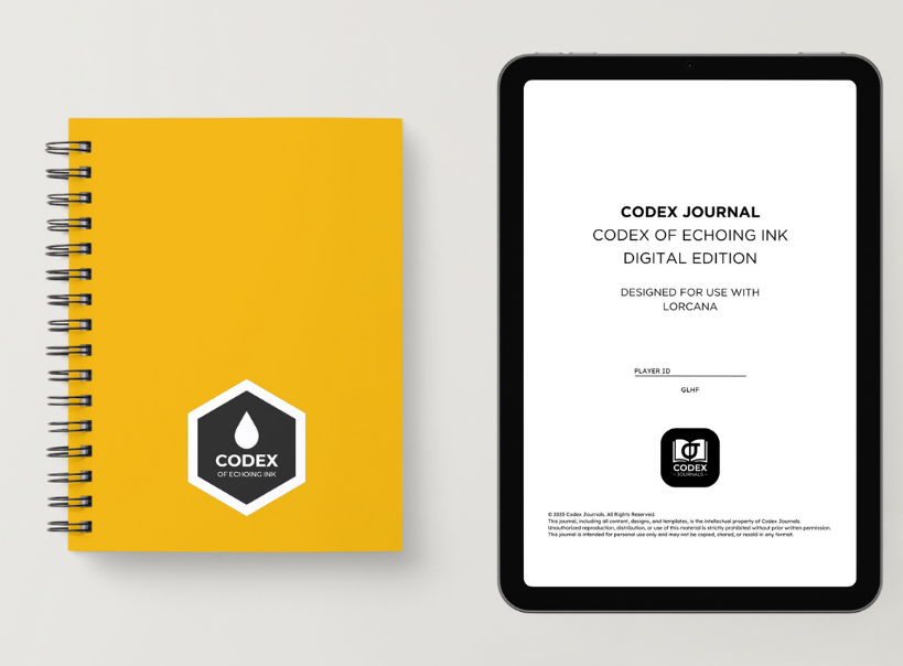 Codex of Echoing Ink Standard Edition Bundle - Amber Cover journal for competitive Lorcana and improvement