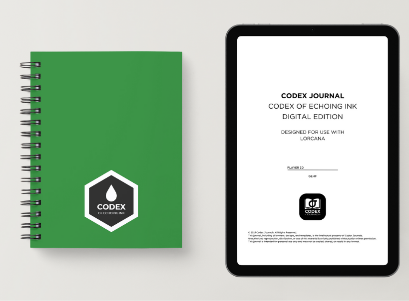 Codex of Echoing Ink Standard Edition Bundle - Emerald Cover journal for competitive Lorcana and improvement