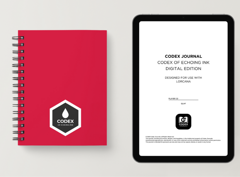Codex of Echoing Ink Standard Edition Bundle - Ruby Cover journal for competitive Lorcana and improvement