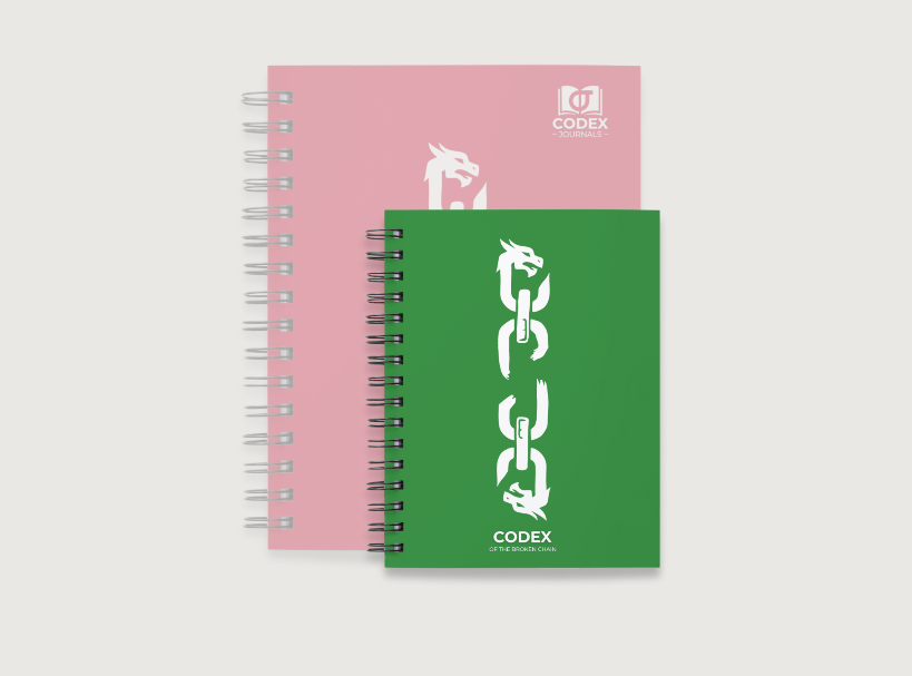 Codex of the Broken Chain – Challenger Edition journal in bright green cover compact size for Flesh and Blood players.