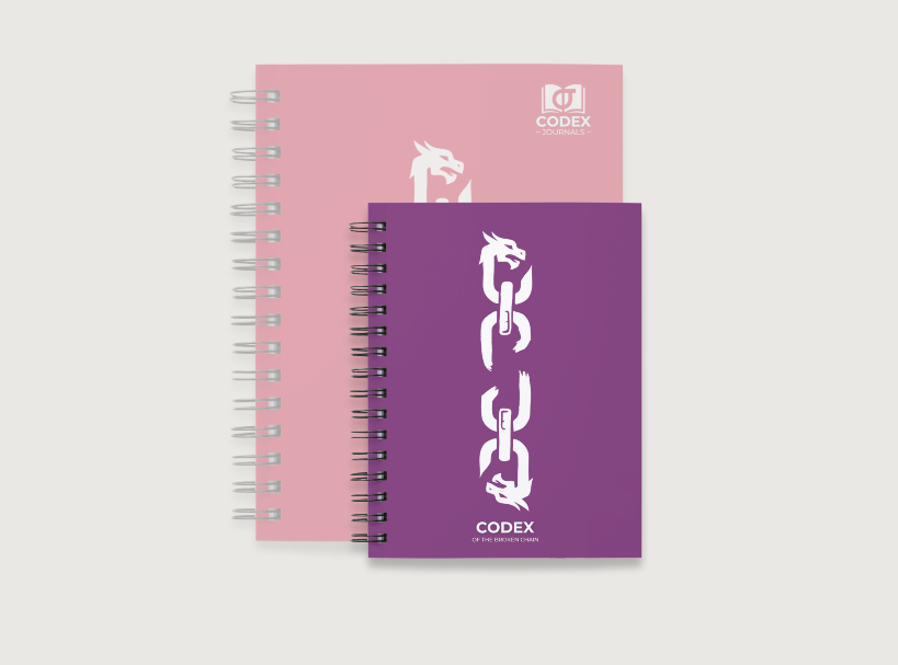 Codex of the Broken Chain – Challenger Edition journal in purple cover compact size for Flesh and Blood players.