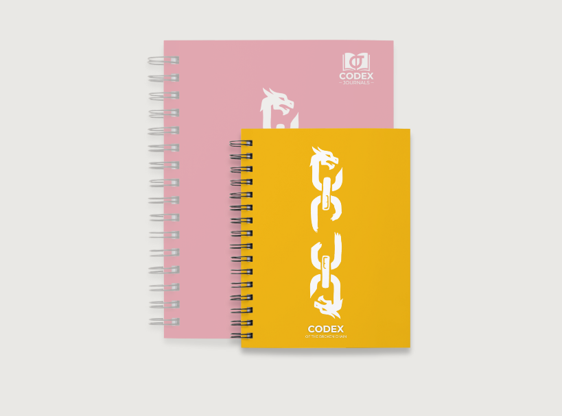 Codex of the Broken Chain – Challenger Edition journal in Yellow cover compact size for Flesh and Blood players.