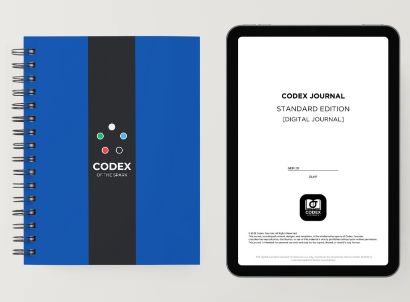 Codex of the Spark Standard Edition bundle - Blue Cover Journal for competitive Magic the Gathering and improvement