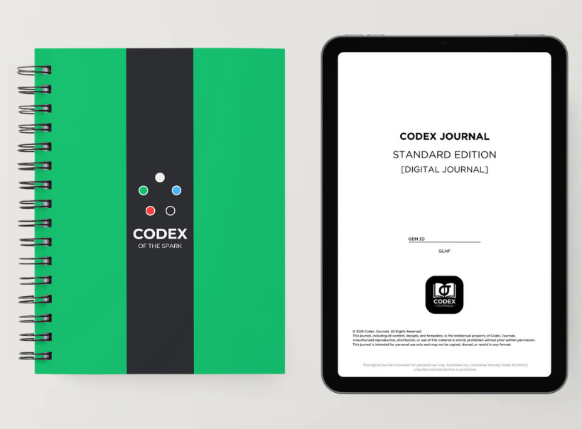 Codex of the Spark Standard Edition bundle - Green Cover Journal for competitive Magic the Gathering and improvement