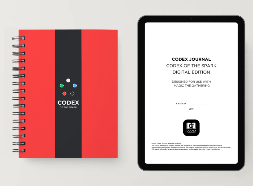 Codex of the Spark Standard Edition bundle - Red Cover Journal for competitive Magic the Gathering and improvement