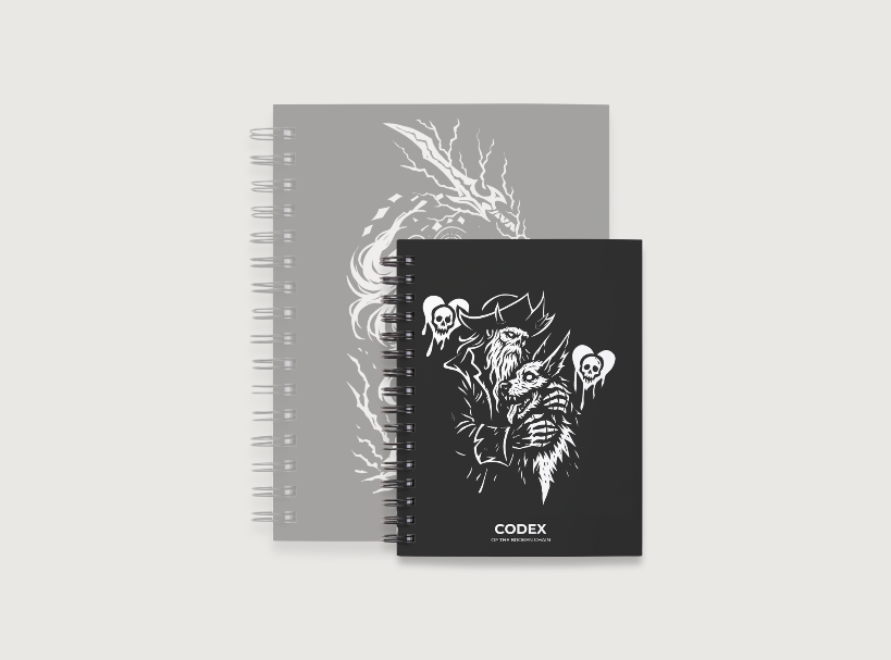 Codex of the Broken Chain – Challenger Hero Series journal Hero Inspired artwork cover and compact size for Flesh and Blood players.