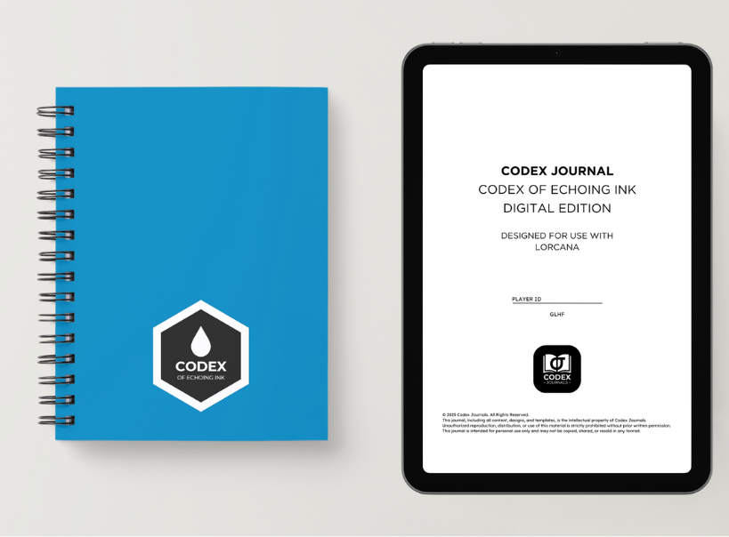 Codex of Echoing Ink Standard Edition Bundle - Sapphire Cover journal for competitive Lorcana and improvement