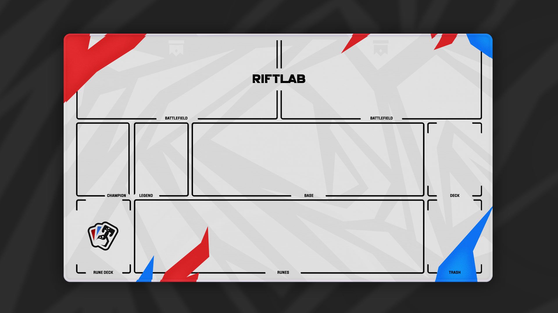 Riftlab Riftbound single player game mat with official layout
